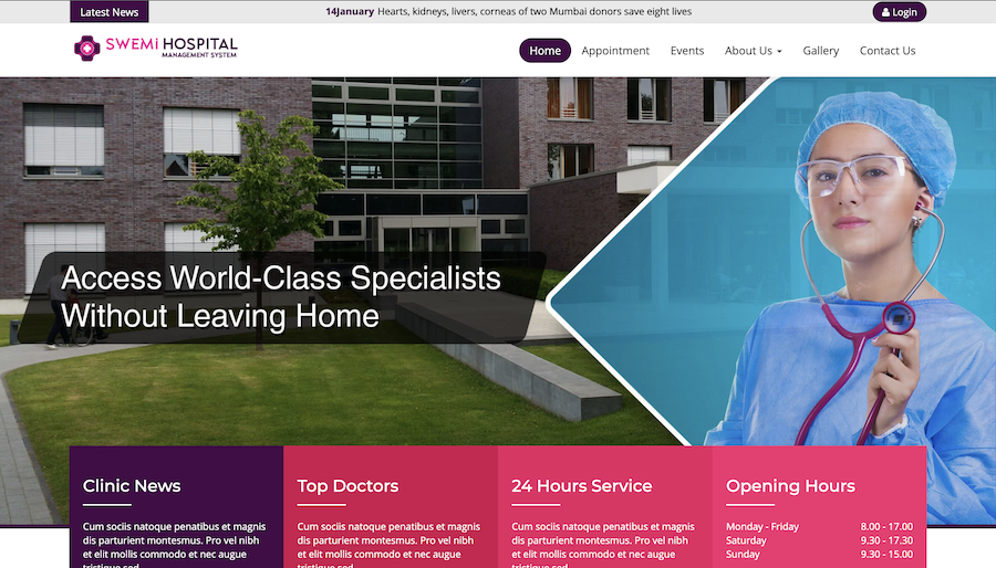 Swemi Hospital | Web & Android App