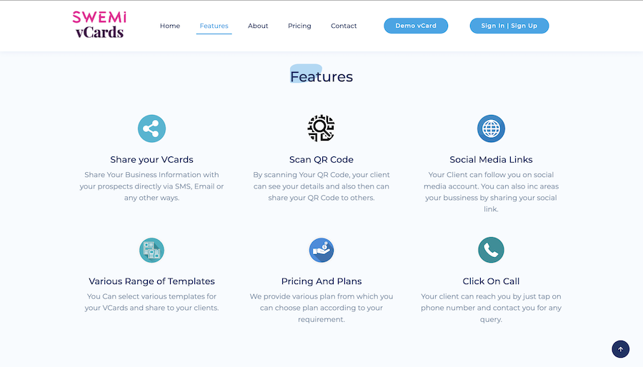 Swemi vCards | SaaS Web App
